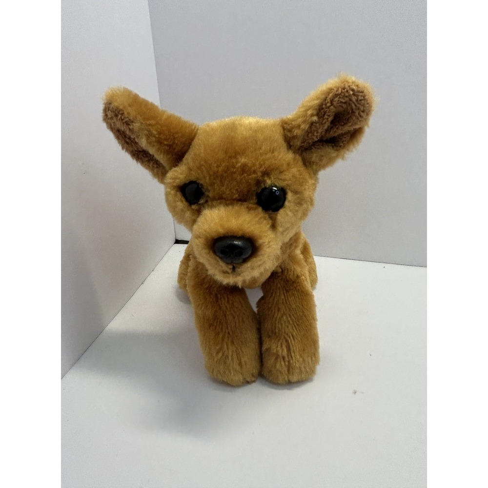Aurora Plush Brown Tan Dog Stuffed Animal Puppy Toy 8" Tall with Tag